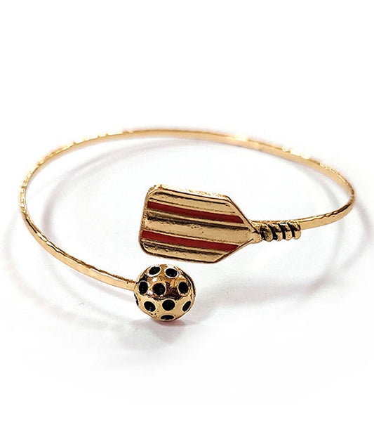 SPORT THEME WIRE BANGLE BRACELET - PICKLEBALL-0